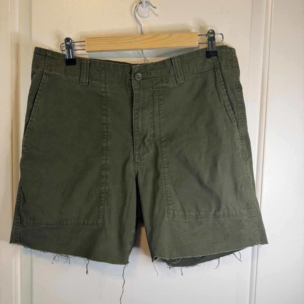 Vintage LL Bean Olive Green Granola Cutoff Utility Canvas Gorpcore Cargo Shorts